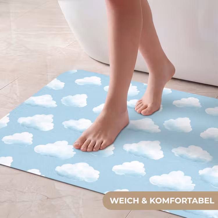 Wolken - Illustratie - Blauw Badmat middel 997 -USP_ZachtDE