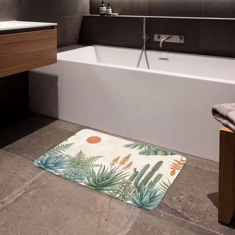 Woestijn - Planten - Groen Badmat middel -sfeer3