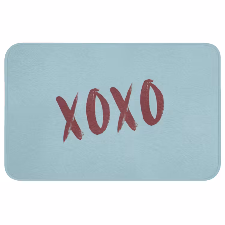 XOXO - Blauw - Rood Badmat middel -3d
