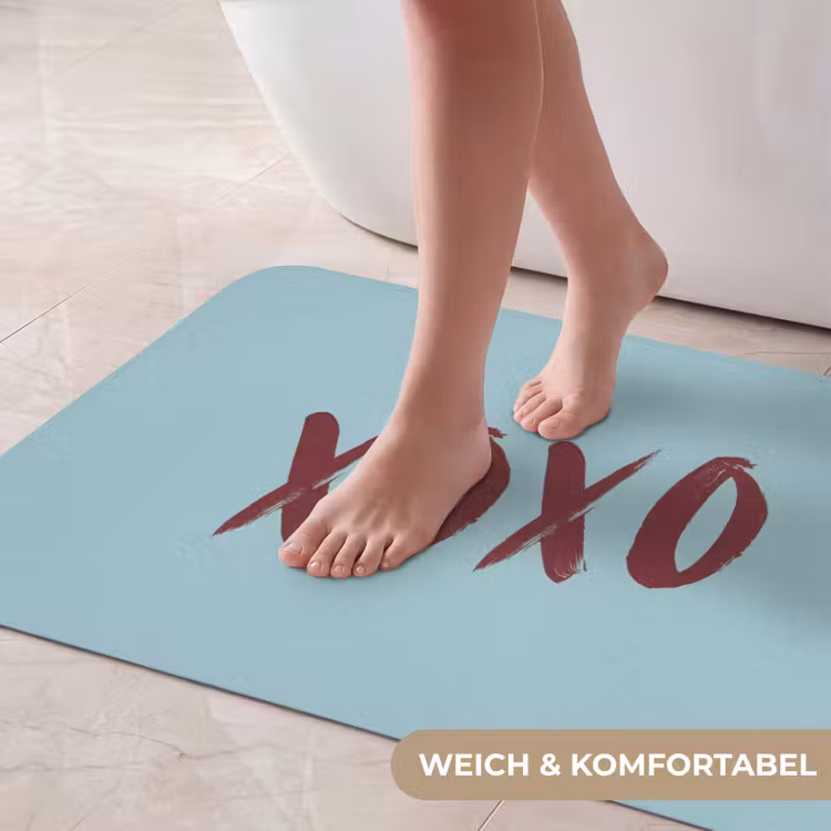 XOXO - Blauw - Rood Badmat middel -USP_ZachtDE