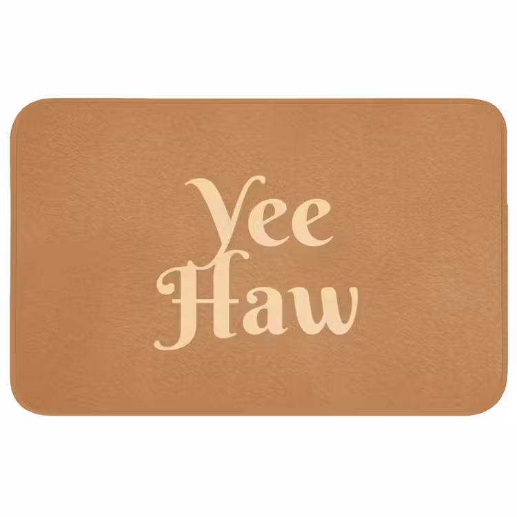 Yee haw - Bruin - Minimalistisch Badmat middel -3d