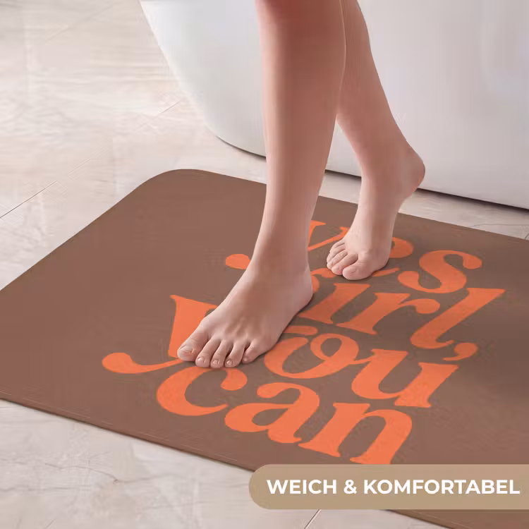 Yes girl you can - Oranje - Bruin Badmat middel -USP_ZachtDE