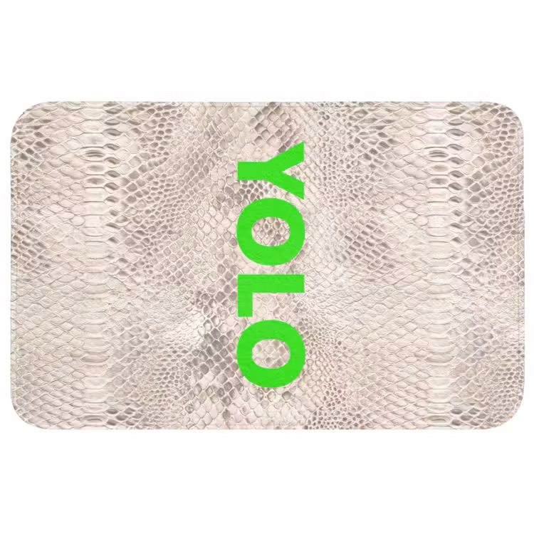 YOLO - Groen - Neon - Slangenprnt Badmat middel -3d