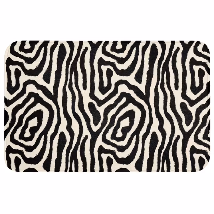Zebra - Abstract - Zwart Badmat middel 997 -3d