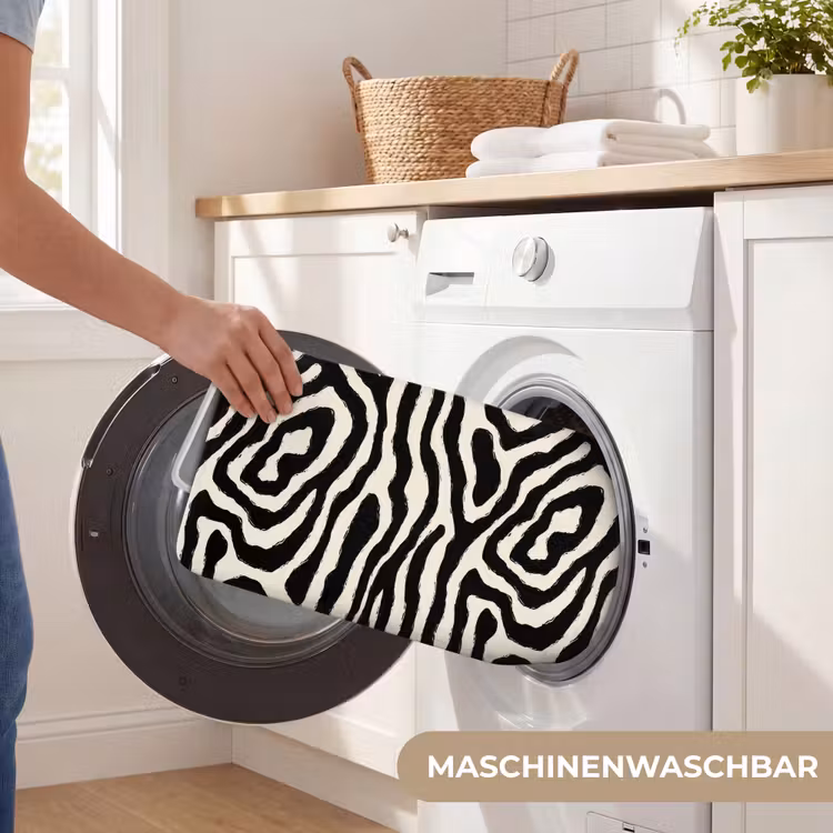Zebra - Abstract - Zwart Badmat middel 997 -USP_WasbaarDE