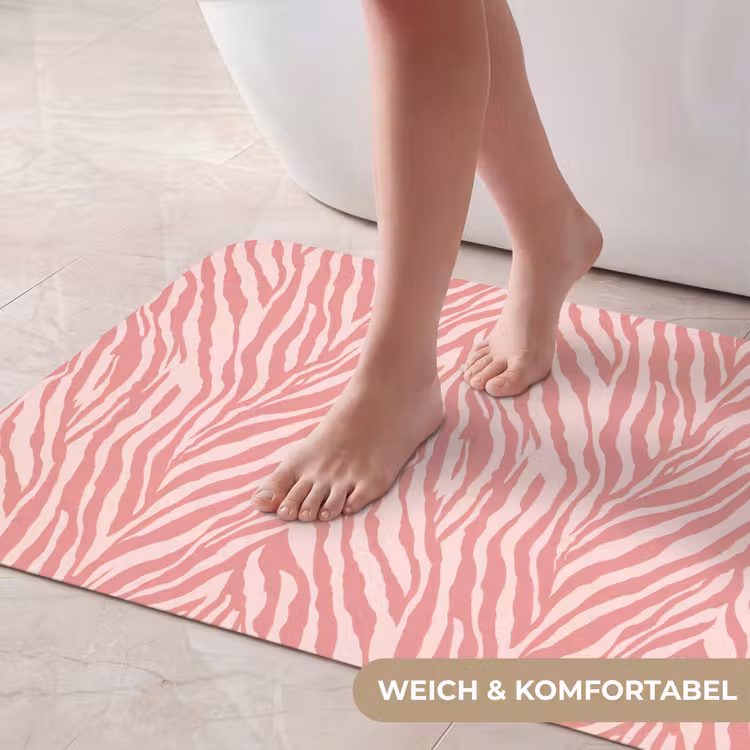 Zebra - Print - Roze Badmat middel 997 -USP_ZachtDE