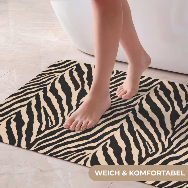 Zebra - Klassiek - Zwart Badmat middel 997 -USP_ZachtDE