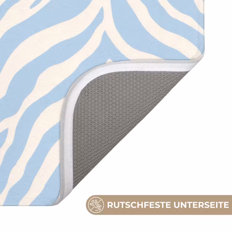 Zebra - Motief - Blauw - Wit Badmat middel 997 -USP_AntislipDE