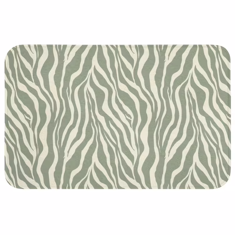 Zebra - Motief - Groen Badmat middel 997 -3d
