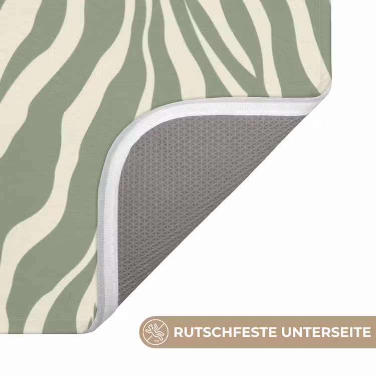 Zebra - Motief - Groen Badmat middel 997 -USP_AntislipDE