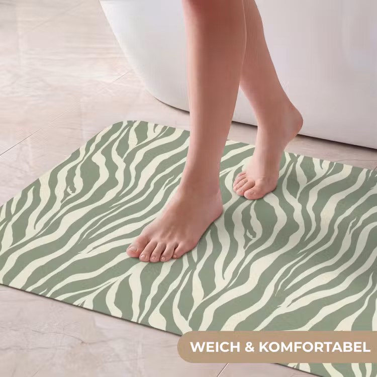 Zebra - Motief - Groen Badmat middel 997 -USP_ZachtDE