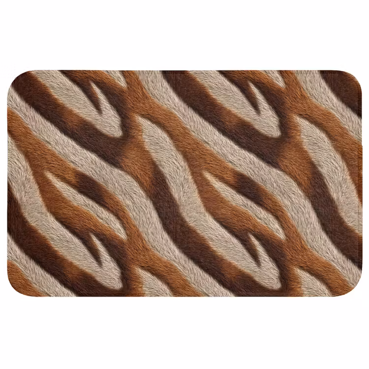 Zebra - Patroon - Bruin Badmat middel 997 -3d
