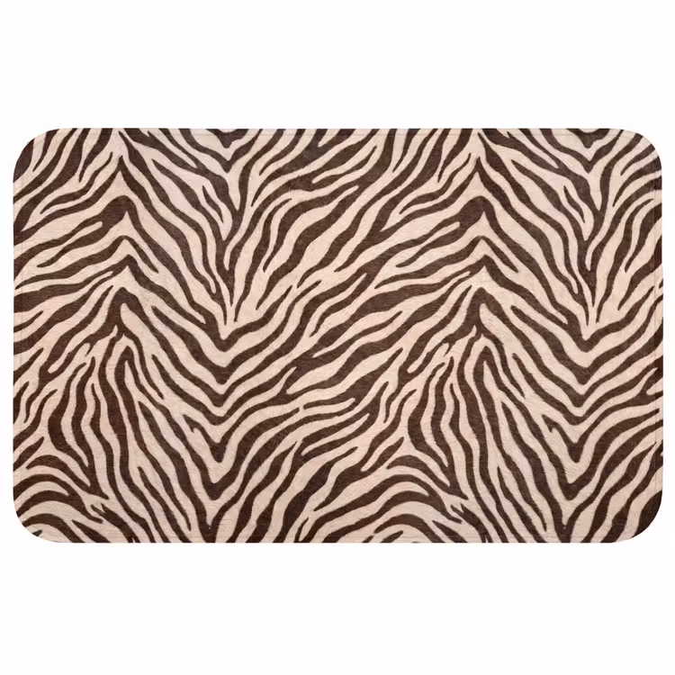 Zebra - Strepen - Bruin Badmat middel -3d