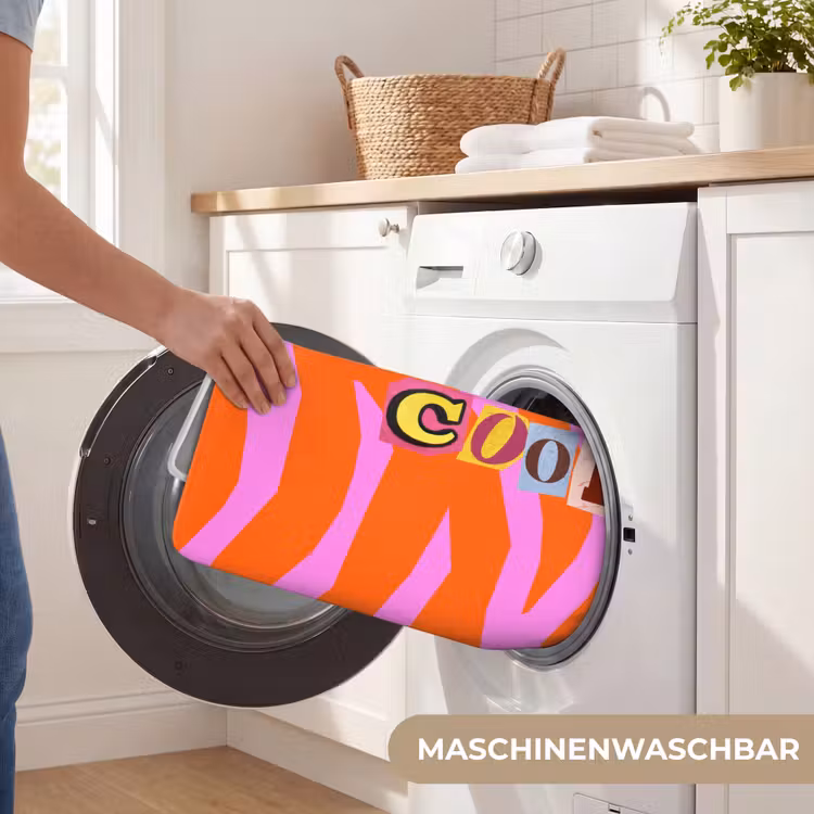 Zebraprint - Grafisch - COOL - Oranje Badmat middel -USP_WasbaarDE