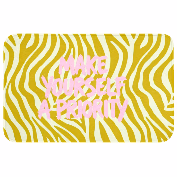Zebraprint - Priority - Roze Badmat middel -3d