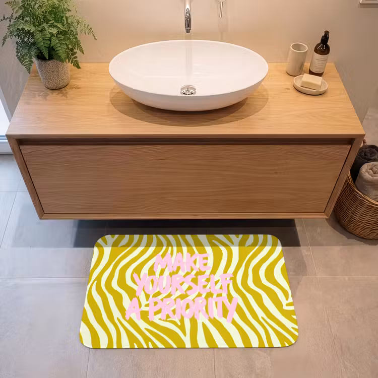 Zebraprint - Priority - Roze Badmat middel -sfeer1