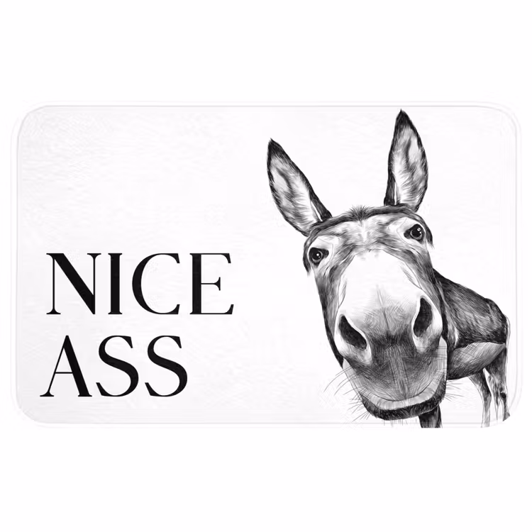 Quote - Ezel - Dieren - Nice ass - Spreuken Badmat middel -3d