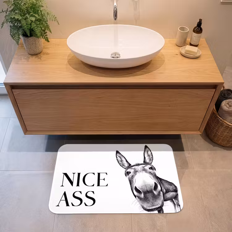 Quote - Ezel - Dieren - Nice ass - Spreuken Badmat middel -sfeer1