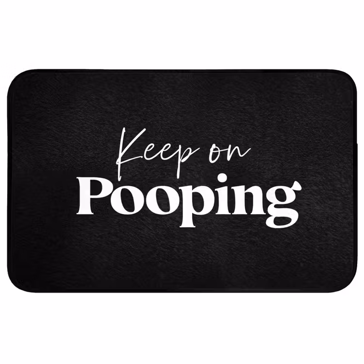 Quote - Keep on pooping - Zwart - Spreuken Badmat middel -3d