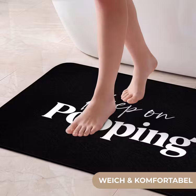 Quote - Keep on pooping - Zwart - Spreuken Badmat middel -USP_ZachtDE