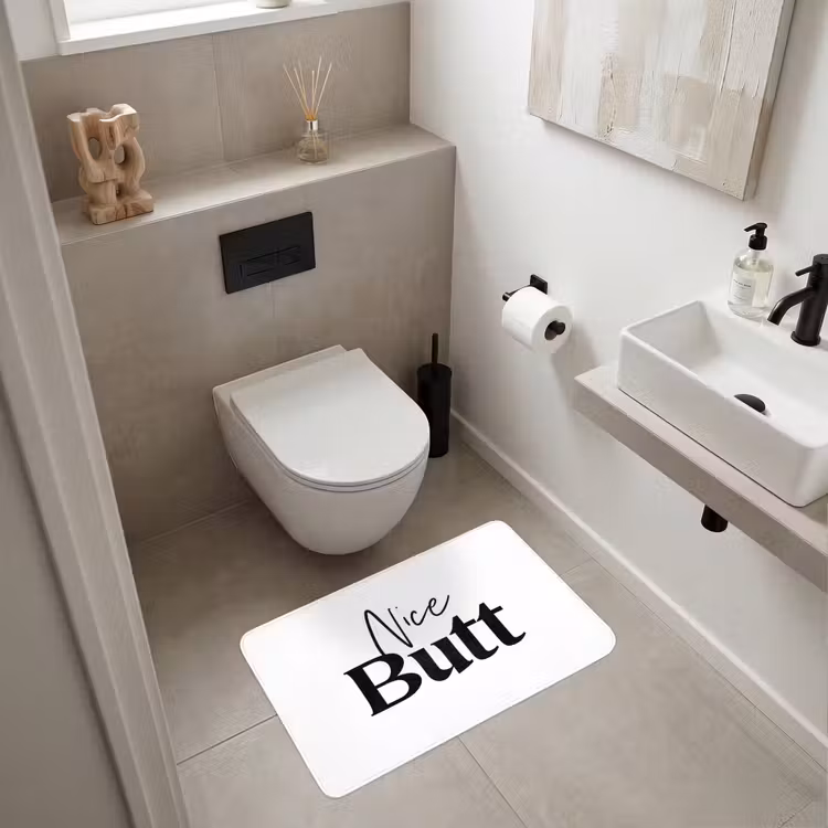 Quote - Nice butt - Wit - Spreuken Badmat middel -sfeer4