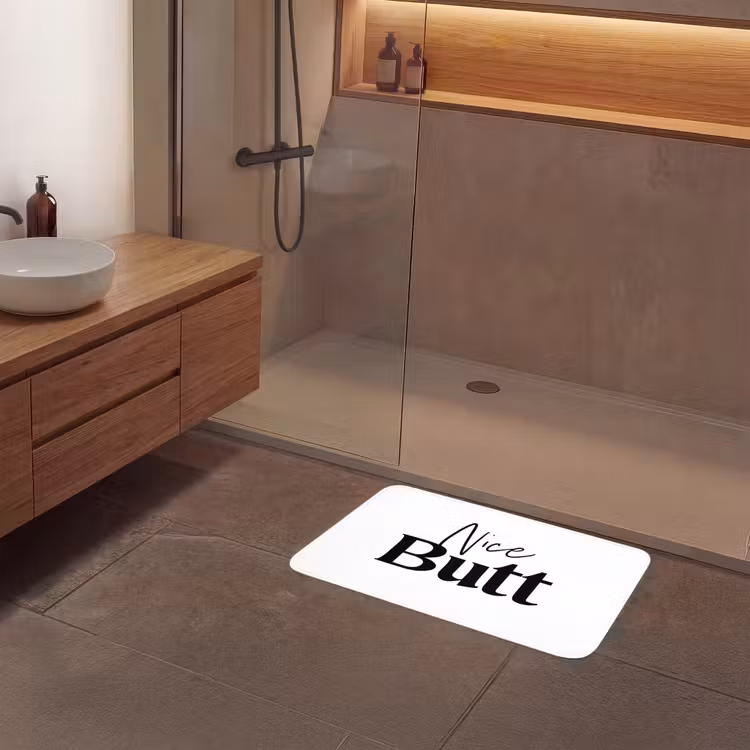 Quote - Nice butt - Wit - Spreuken Badmat middel -sfeer2