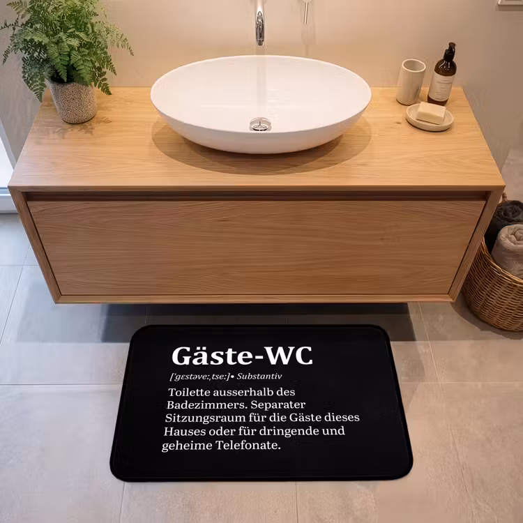 Quotes - Gäste-wc - Definitie - Zwart - Spreuk Badmat middel -sfeer1