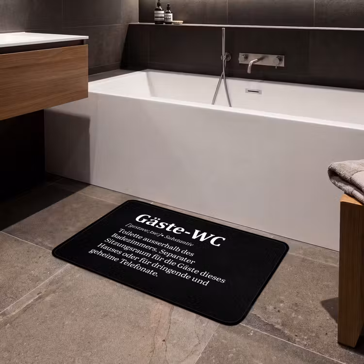 Quotes - Gäste-wc - Definitie - Zwart - Spreuk Badmat middel -sfeer3