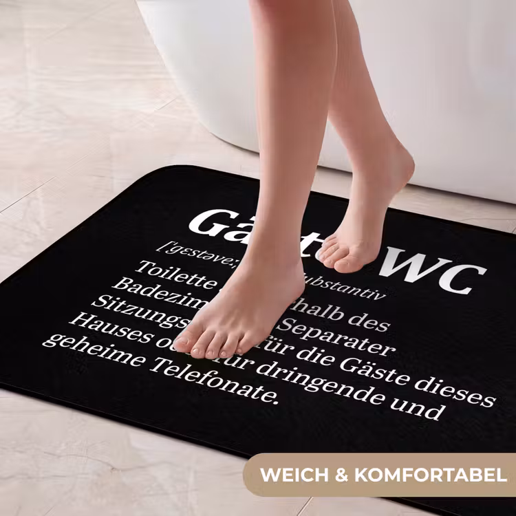 Quotes - Gäste-wc - Definitie - Zwart - Spreuk Badmat middel -USP_ZachtDE