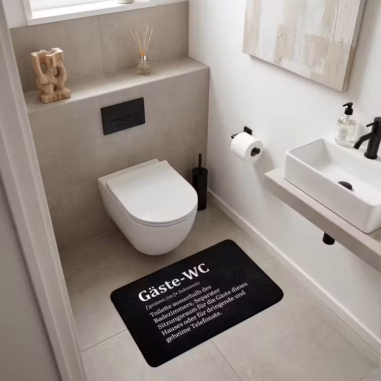Quotes - Gäste-wc - Definitie - Zwart - Spreuk Badmat middel -sfeer4