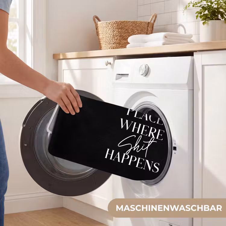 Quotes - Zwart - Welcome to the place where shit happens - Humor Badmat middel -USP_WasbaarDE