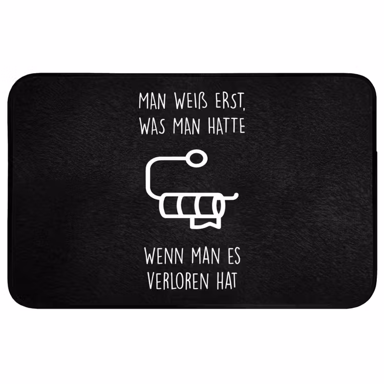 Quotes - WC papier - Zwart - Humor Badmat middel -3d