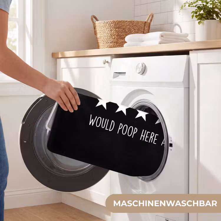 Quotes - Would poop here again - Humor - Zwart - Spreuk Badmat middel -USP_WasbaarDE