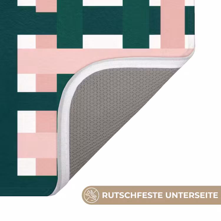 Vlechtpatroon - Groen - Roze - Grafisch Badmat middel 997 -USP_AntislipDE