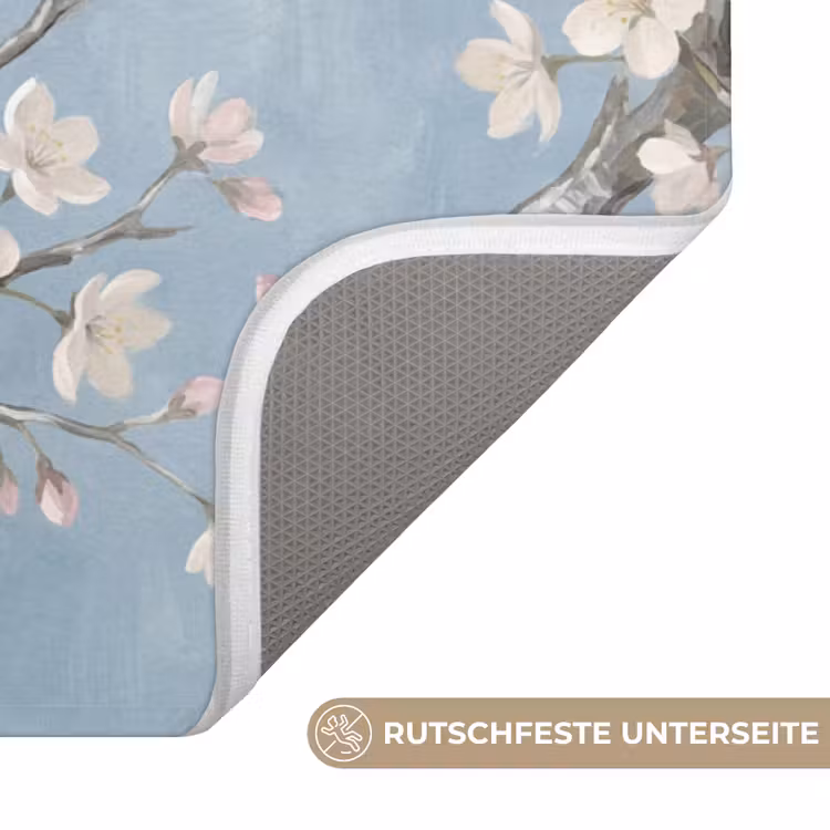 Takken - Kersenbloesem - Blauw Badmat middel -USP_AntislipDE