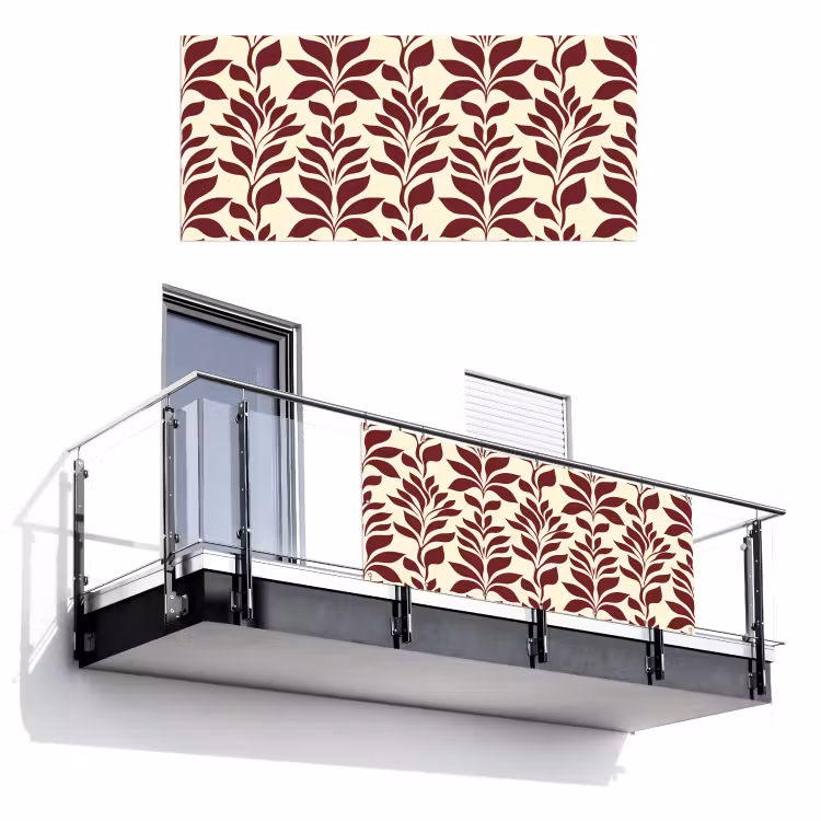 Abstract - Bladeren - Burgundy Balkonbeschermer Duitsland klein 596 -3d