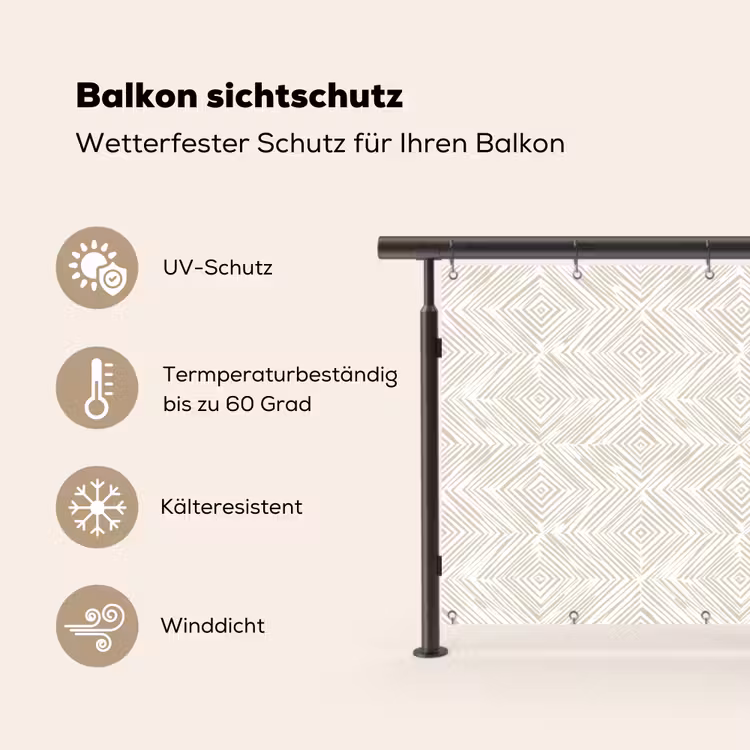 Abstract - Ruiten - Beige Balkonbeschermer Duitsland klein 596 -specs