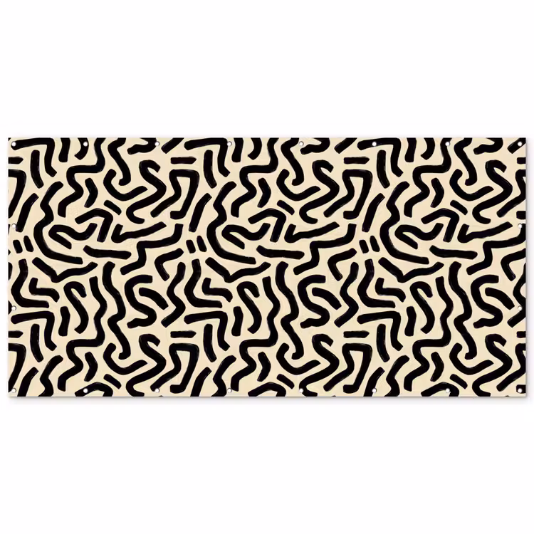 Abstract - Lijnen - Zwart Balkonbeschermer Duitsland klein 596 -zz_3d
