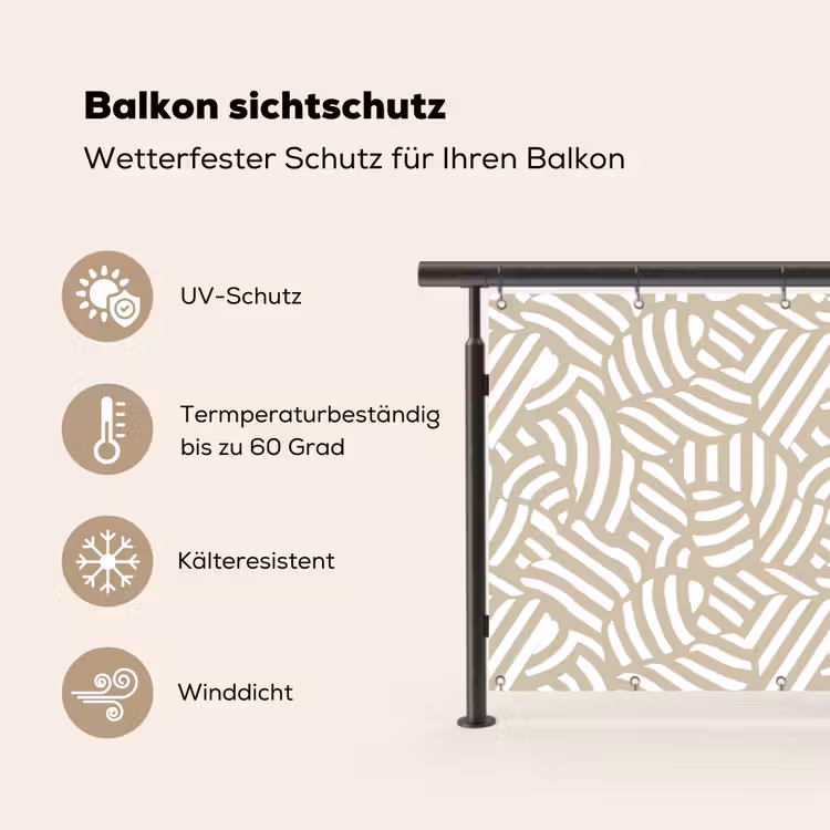 Abstract - Modern - Beige Balkonbeschermer Duitsland klein 596 -specs