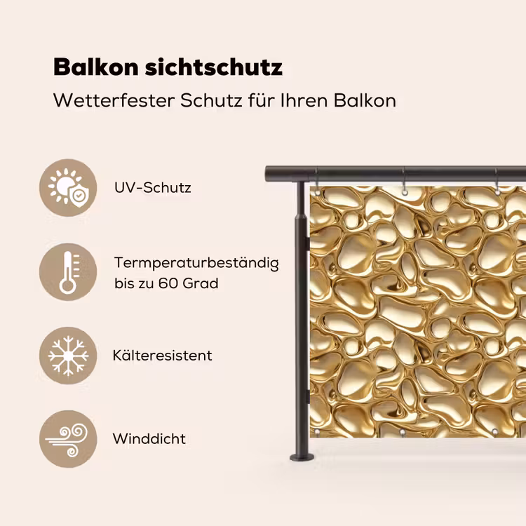 Abstract - Modern - Goud Balkonbeschermer Duitsland klein 596 -specs