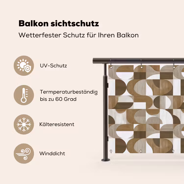 Abstract - Retro - Bruin Balkonbeschermer Duitsland klein 596 -specs
