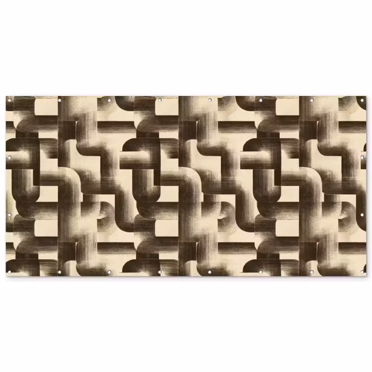 Abstract - Retro - Zwart Balkonbeschermer Duitsland klein 596 -zz_3d