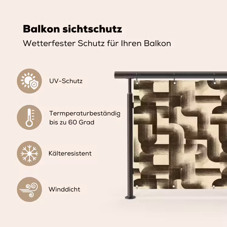 Abstract - Retro - Zwart Balkonbeschermer Duitsland klein 596 -specs