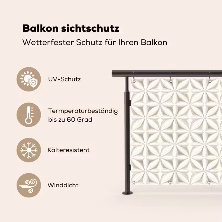 Abstract - Structuur - Grijs - Wit Balkonbeschermer Duitsland klein 596 -specs