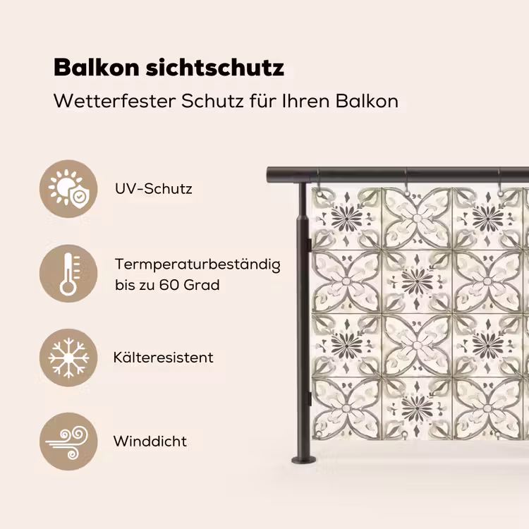 Antiek - Tegel - Beige Balkonbeschermer Duitsland klein 596 -specs