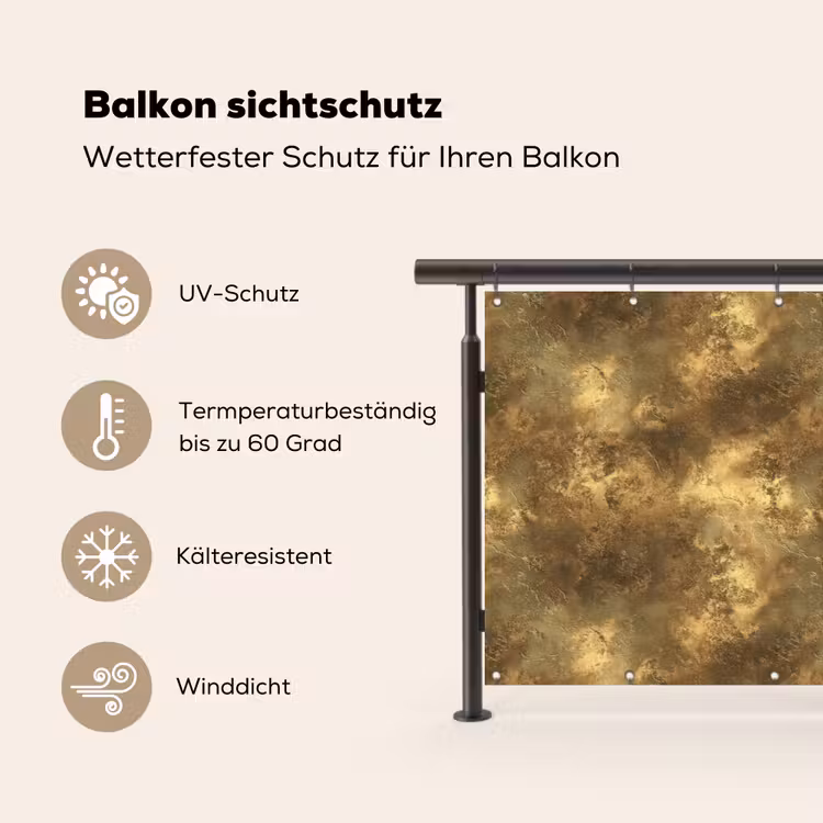 Antiek - Metaallook - Goud Balkonbeschermer Duitsland klein 596 -specs