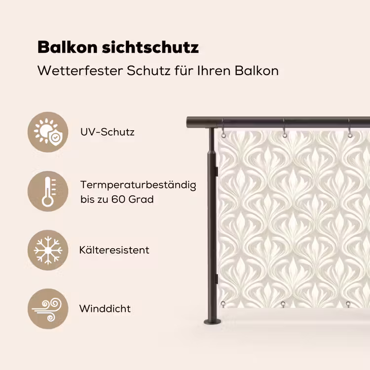Barok - Patroon - Beige Balkonbeschermer Duitsland klein 596 -specs
