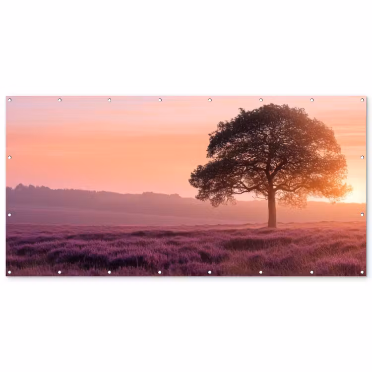 Boom - Heide - Zonsopgang Balkonbeschermer Duitsland klein -zz_3d
