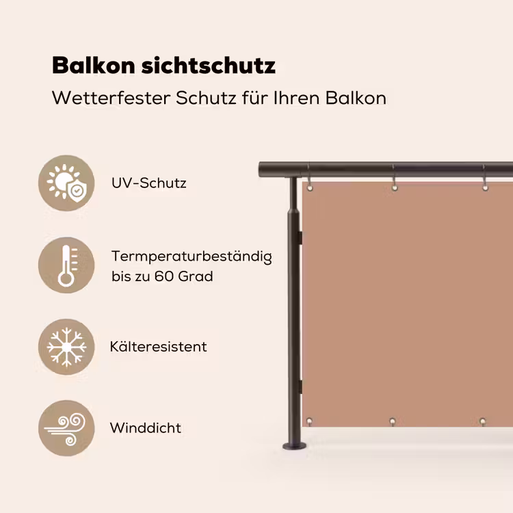 Beige - Kleur - Roze Balkonbeschermer Duitsland klein 596 -specs