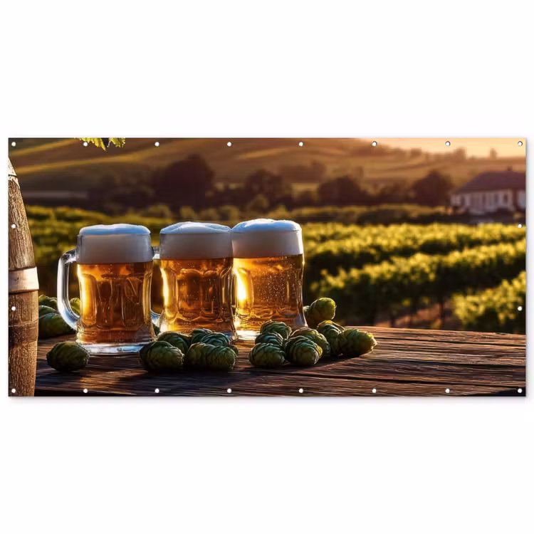 Bier - Hop - Landschap Balkonbeschermer Duitsland klein -zz_3d